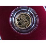 A 2006 gold proof half sovereign approx 3.9 grams, with presentation case, certificate, in very good