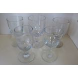 five 19th century cordial glasses, approx 10cm tall, all in good condition