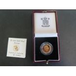 Elizabeth II gold full sovereign, boxed