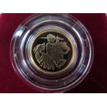 A 2005 gold proof half sovereign, approx 3.9 grams, with certificate and presentation case, in