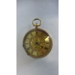 A ladies small 18ct gold pocket watch, 4cm diameter, approx 40 grams, not working, base metal dust