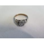 A yellow gold diamond solitaire ring, size L, approx 2.5 grams, diamond bright, generally good