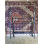 A 19th century brass and iron single bed with its irons, approx 3ft 6in wide