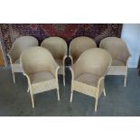 A set of six modern Lloyd Loom armchairs