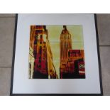 Louis Sidoli limited edition colour print on glass - West 34th - No 5/95, overall frame size