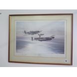 Memorial flight by Robert Taylor, with three signatures, generally good, some fly under glass