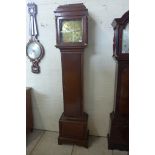 An oak 30 hour long case clock, the brass 11 inch square dial signed Willm Kent, Saffron Walden,