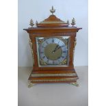 A German mantel clock by Lenzkrich, movement with twin gongs striking on hour and each 1/4 hour