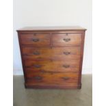 A Victorian mahogany five drawer chest, 118cm H x 118cm x 52cm