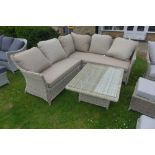 A Bramblecrest Ascot Mini modular sofa including season proof biscuit cushions, with mini adjustable