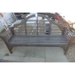 A wooden lutyens type bench - 180cm wide
