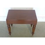 A Victorian mahogany bidet/lamp table on turned legs complete with original cream Wedgwood bowl -