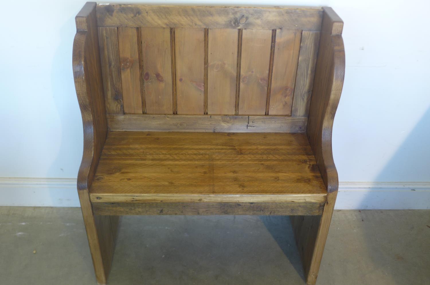 A Victorian style pine bench 90cm H x 80cm x 42cm