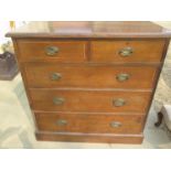An Edwardian and mahogany inlaid chest of drawers, 108cm W x 107cm H