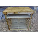 A new wooden garden log store, 126cm W x 127cm H