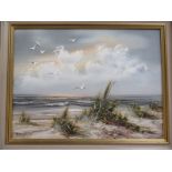 Reba Inverso, 20th century American - Florida beach scene - oil on canvas, 30x40cm, signed