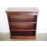 A 20th century mahogany open bookcase with adjustable shelves, approx 82cm W x 92.5cm H x 28.5cm D -