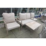 A Bramblecrest Dovedale two seat sofa with two sofa armchairs and coffee table, ex-display