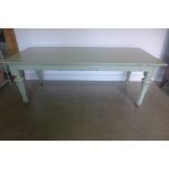 A shabby chic painted Victorian style table - 76cm H x 91cm