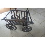 A wooden dog cart