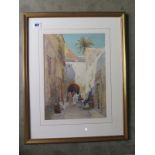 Watercolour, entitled Tunis, signed Ernest George 1895 - frame size 53cm x 43cm