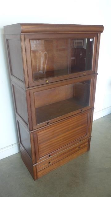 A Globe Wernicke style mahogany four tier bookcase, the lower tier a frieze drawer, approx 80cm W - Image 2 of 3