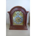 A Gustav Becker bracket clock in mahogany case, fully restored 7/8 day,