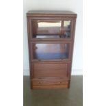 A Globe Wernicke style mahogany four tier bookcase, the lower tier a frieze drawer, approx 80cm W