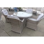 A Bramblecrest sample frame 120cm four seat dining set, ex-display