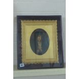 An oil on composite plaque of Madonna on a gilt mount under glass, overall size 40x35cm