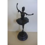 A modern bronze dancer figure - 30cm tall in good condition