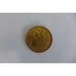 A Victorian gold half sovereign dated 1899