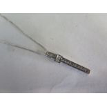 A 9ct white gold necklace with diamond pendant , chain approx 46cm long, approx 1.4 grams wieght
