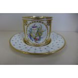 A Stefan Nowacki Lynton porcelain company Derby finely decorated with a musical and floral theme, in