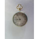 An 18ct gold enamel and diamond pocket watch, 28mm wide with side wind, the silvered dial signed