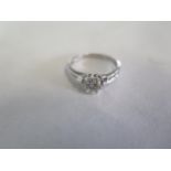 An 18ct white gold diamond solitaire ring, approx 0.50ct, ring size O, approx 3.5 grams, diamond