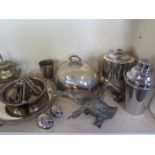 A quantity of plated wares and white metal items, usage marks throughout
