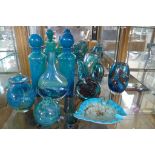 Eight pieces of Medina glass and another glass item, most pieces in good condition, damage