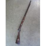 A percussion cap rifle with a part octagonal barrel - 120cm long, hammer pulls but does not cock,