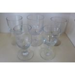 Five 19th century cordial glasses, approx 10cm tall, all in good condition