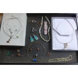 A collection of assorted jewellery including a silver Orlap pearl necklace and Wendy Ramshaw
