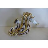 A Royal Crown Derby paperweight - Seahorse - good condition