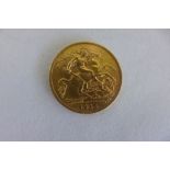 A George V gold half sovereign dated 1914