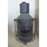 A copper and brass ships lantern by Hugh Douglas of Liverpool - 52cm tall