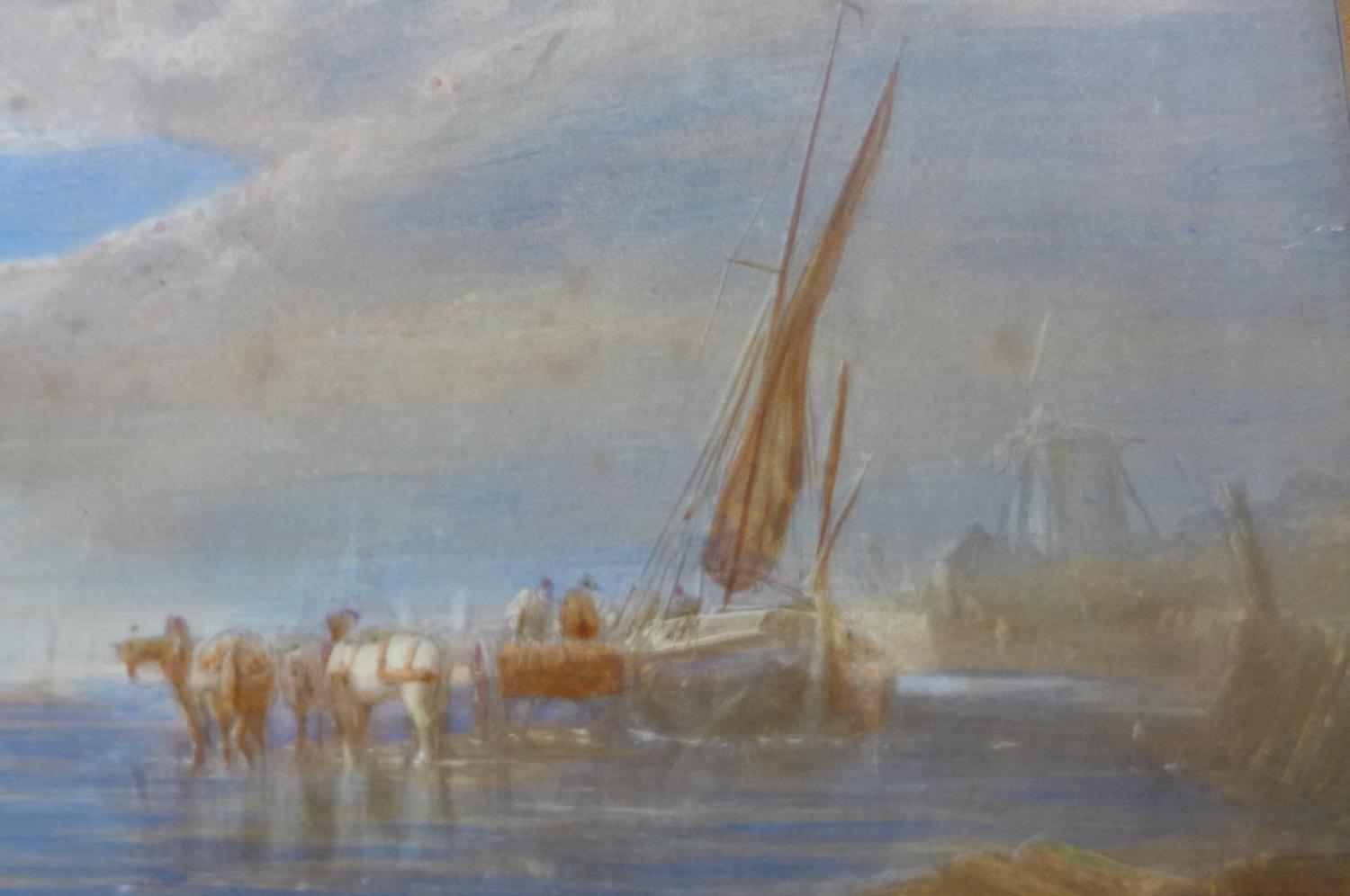 A 19th century watercolour - Moonlight on the Coast - unsigned but purported to be by Clarkson - Image 3 of 6