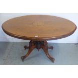 A Victorian walnut loo table 70cm tall x 133cm x 100cm