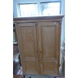 A 19th century continental pine double wardrobe, 174cm H x 120cm W