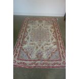 A wool work Aubusson style rug - 190cm x 260cm