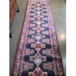 A hand knotted woollen Bjar runner, approx 395cm x 85cm - in good condition