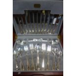 A Viners six setting canteen of cutlery, traditional bead pattern